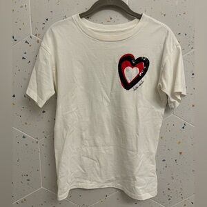 Kate Spade Embellished Overlapping Hearts Tee - XXS